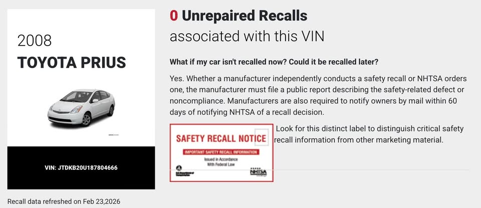 
								2008 Toyota Prius — Clean Title — 1 Local Owner — Only 117k Miles — Full Service Records Since New full									
